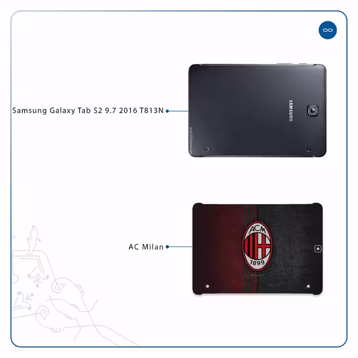 برچسب پوششی ماهوت مدل AC-Milan مناسب برای تبلت سامسونگ Galaxy Tab S2 9.7 2016 T813N