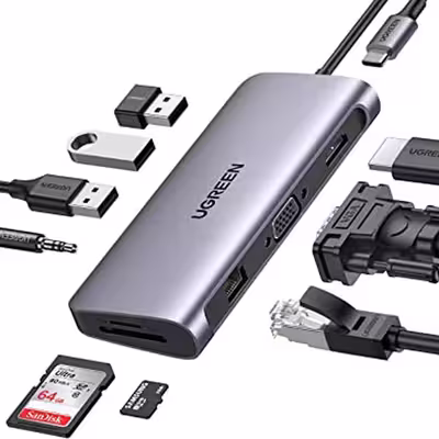 هاب 10 پورت USB C یوگرین مدل UG 80133