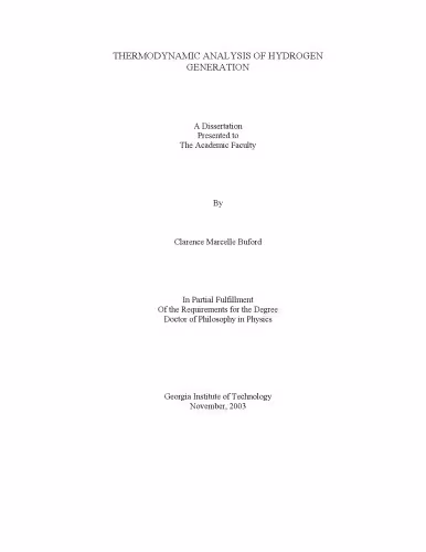 خرید و دانلود نسخه کامل کتاب THERMODYNAMIC ANALYSIS OF HYDROGEN GENERATION