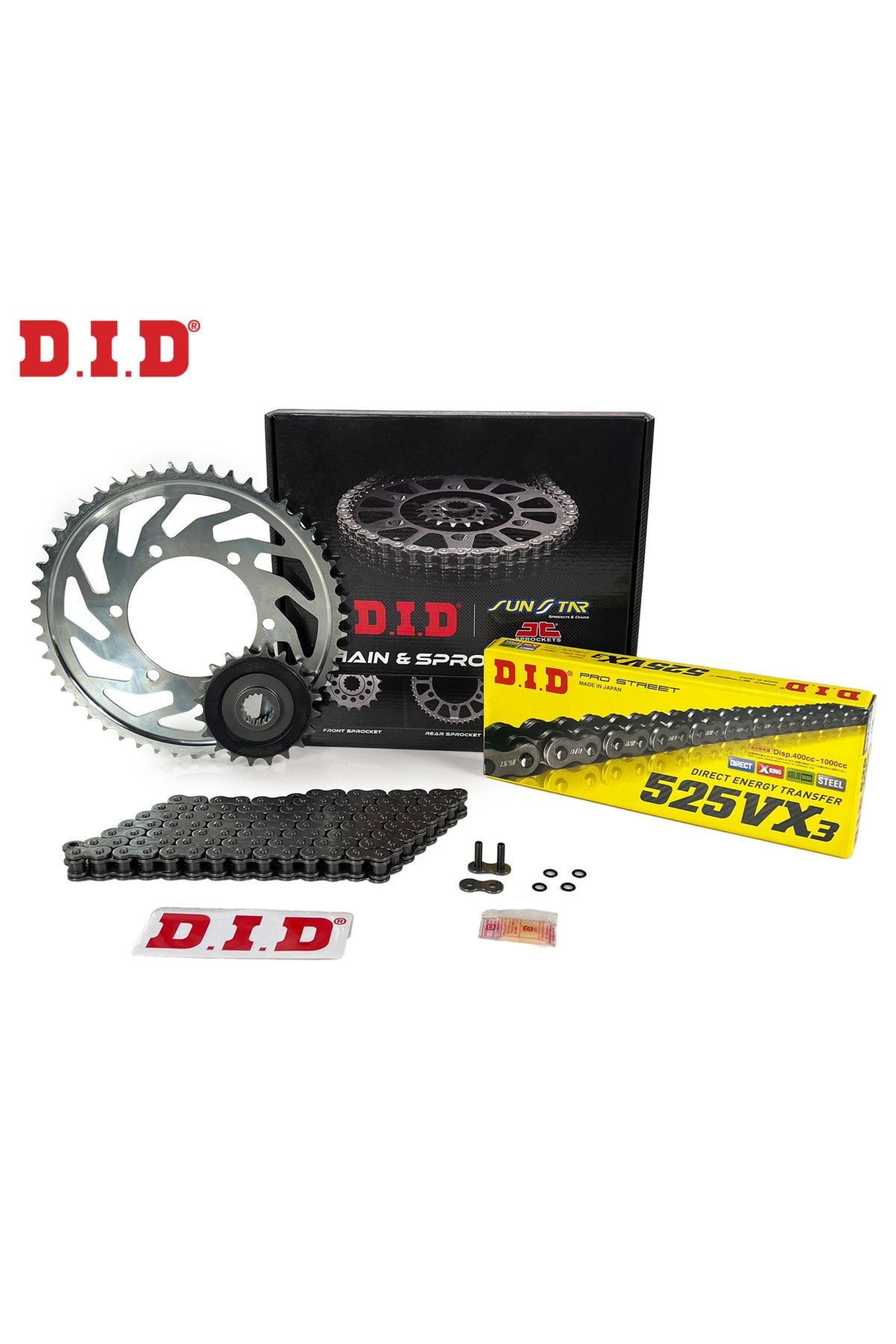 تجهیزات ترمز موتورسیکلت مجموعه دنده های زنجیره ای HONDA CBR 900RR 900 سی 1996 1999 ای: DID 525VX3 فولاد 108 دنده: J Genel Markalar