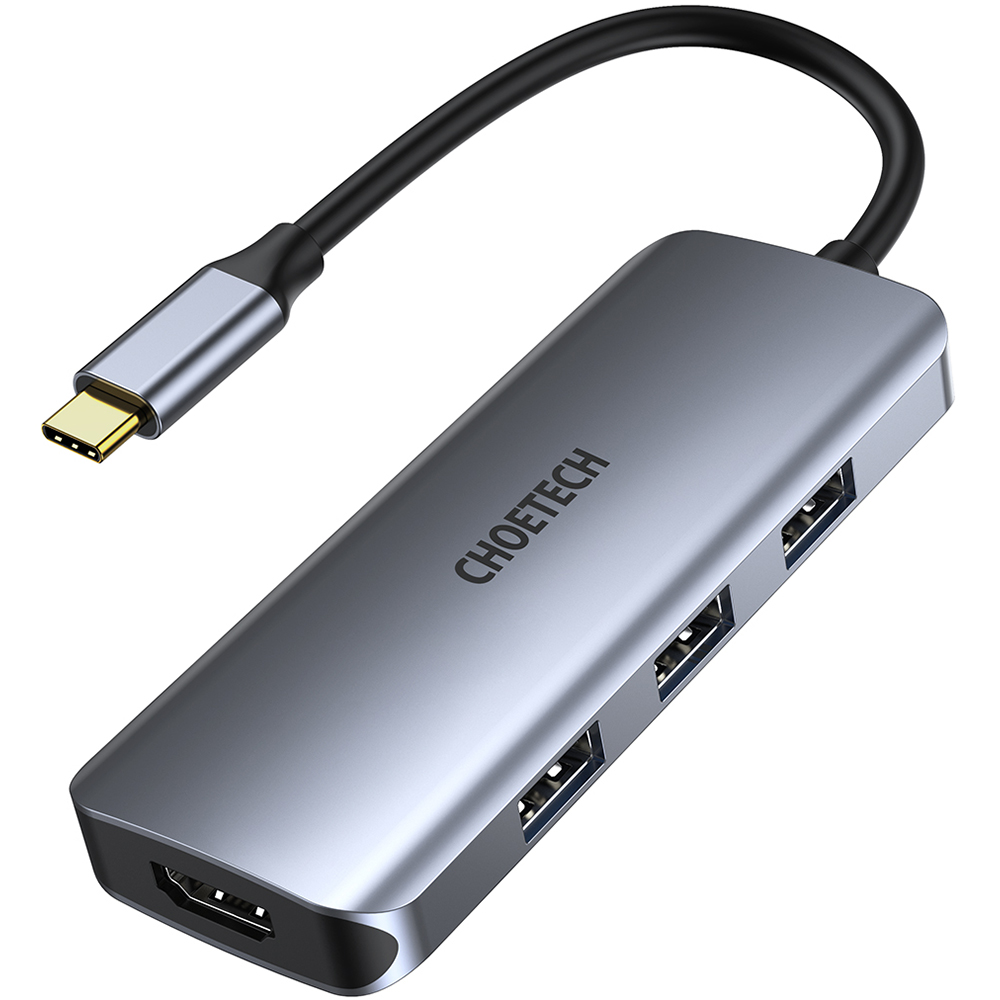 هاب حرفه ای CHOETECH چویتِک 7 پورت تبدیل USB-C به HDMI مدل HUB-M19 - Hiapple.ir