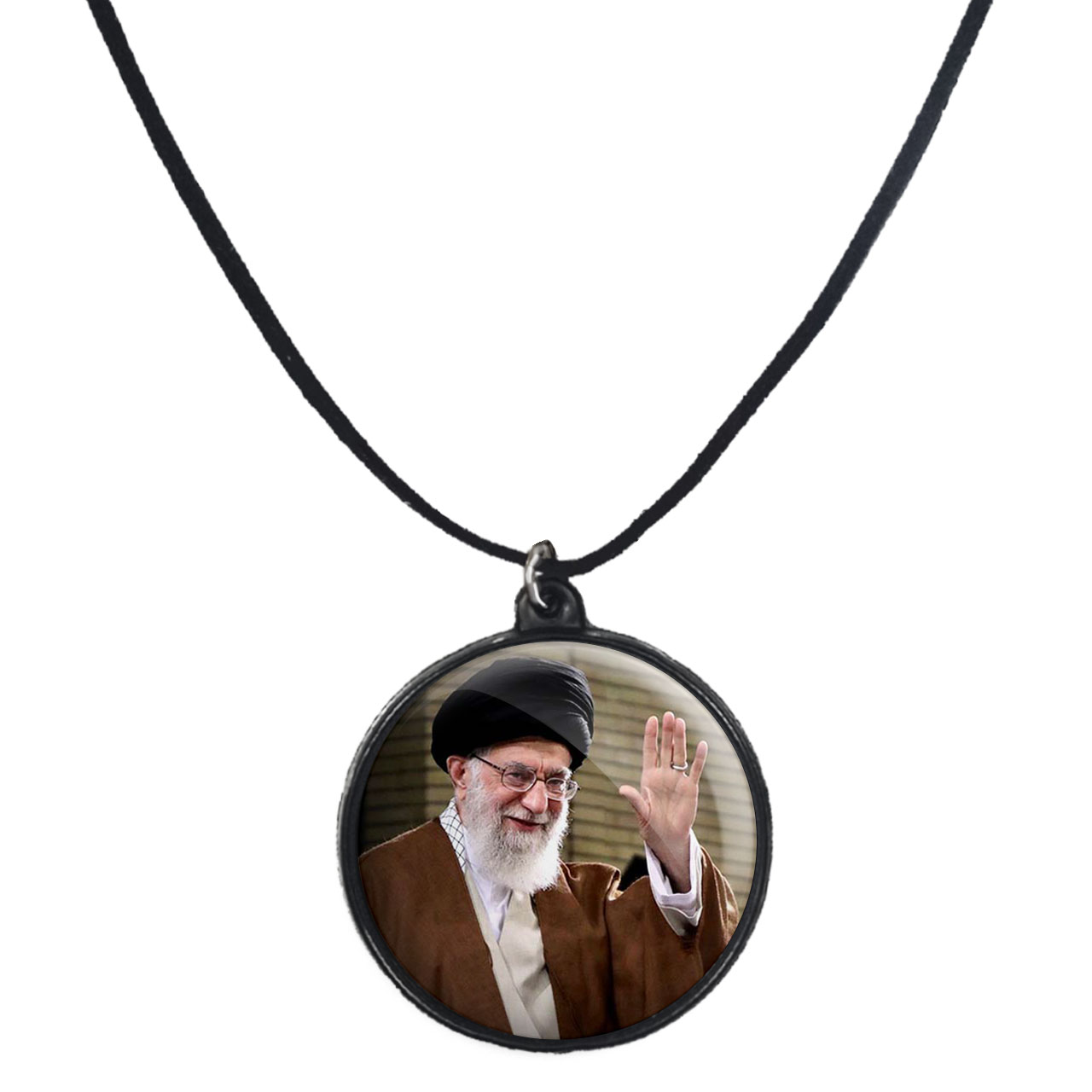 گردنبند پرمانه طرح تصویر  آیت الله خامنه ای کد pmb.11738 مدل دو طرفه