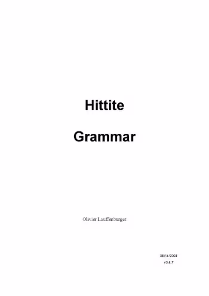 خرید و دانلود نسخه کامل کتاب Hittite Grammar