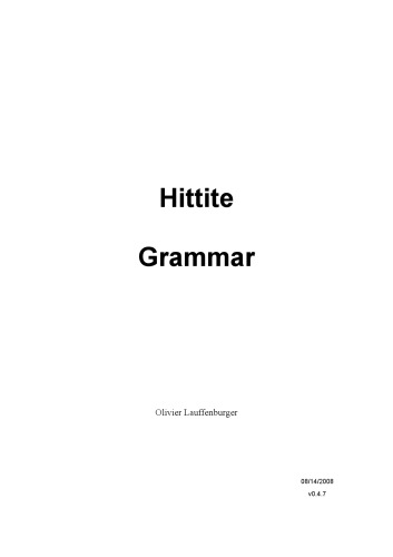 خرید و دانلود نسخه کامل کتاب Hittite Grammar