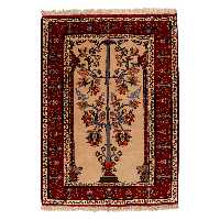 فرش دستبافت یک و نیم متری مدل درختی کد 991201