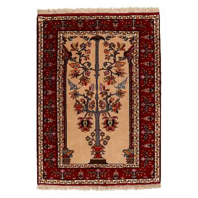 فرش دستبافت یک و نیم متری مدل درختی کد 991201