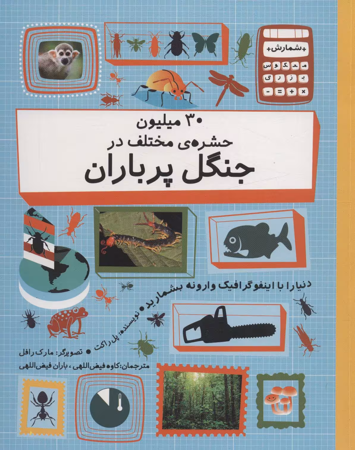 30 میلیون حشره ی مختلف در چنگل پر باران (دنیا را با اینفوگرافیک وارونه بشمارید)،(گلاسه) - ناشربوک | خرید آنلاین کتاب