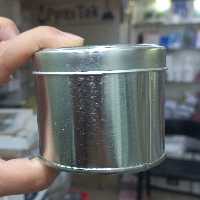 قوطی فلزی نقره ای فلزی قطر 7 سانت 