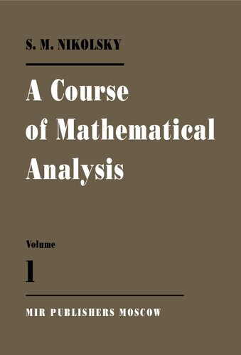 خرید و دانلود نسخه کامل کتاب A Course of Mathematical Analysis Volume I