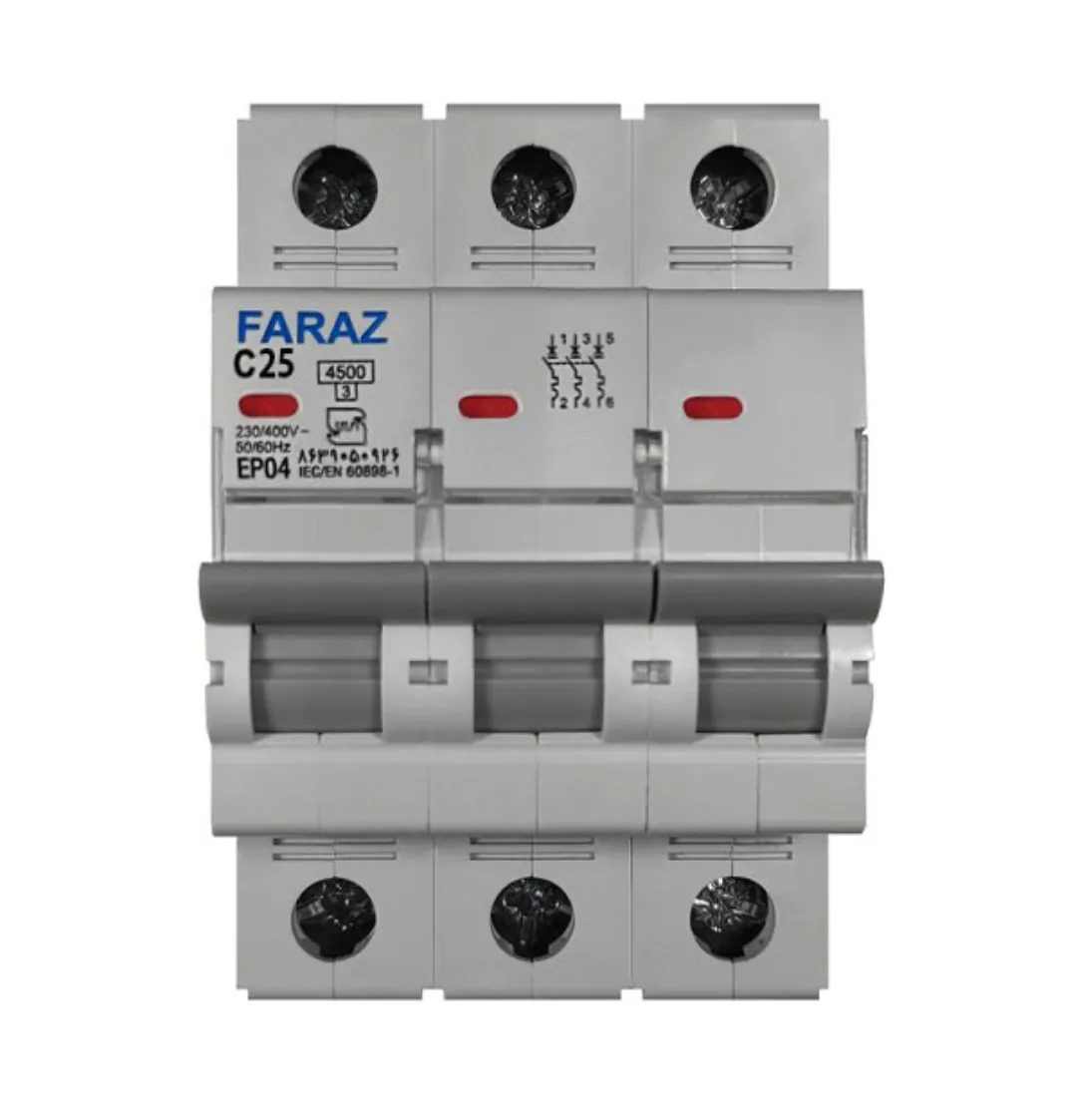 فیوز مینیاتوری سه فاز 25 آمپر فراز مدل C25