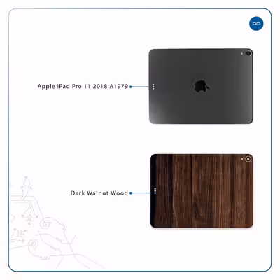 برچسب پوششی ماهوت مدل Dark Walnut Wood مناسب برای تبلت اپل iPad Pro 11 2018 A1979