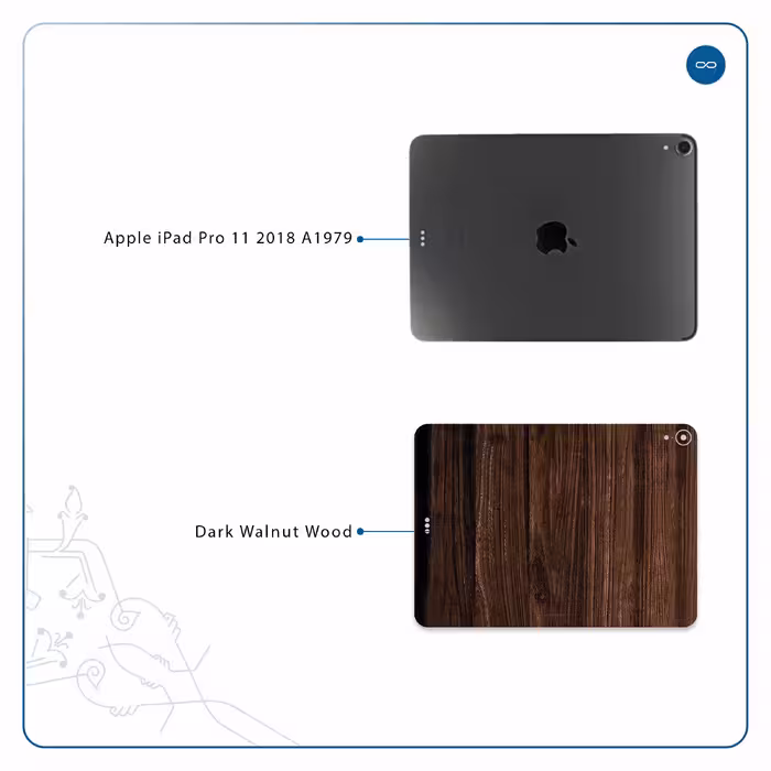 برچسب پوششی ماهوت مدل Dark Walnut Wood مناسب برای تبلت اپل iPad Pro 11 2018 A1979