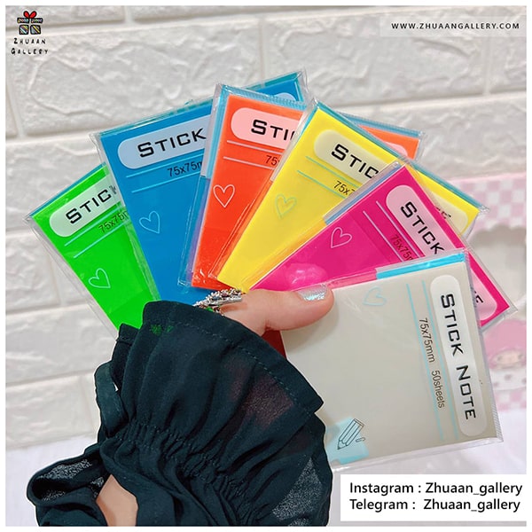 استیکی نت مربعی شفاف رنگی