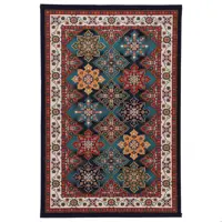 گلیم ماشینی دنیای فرش طرح کتیبه کد 412