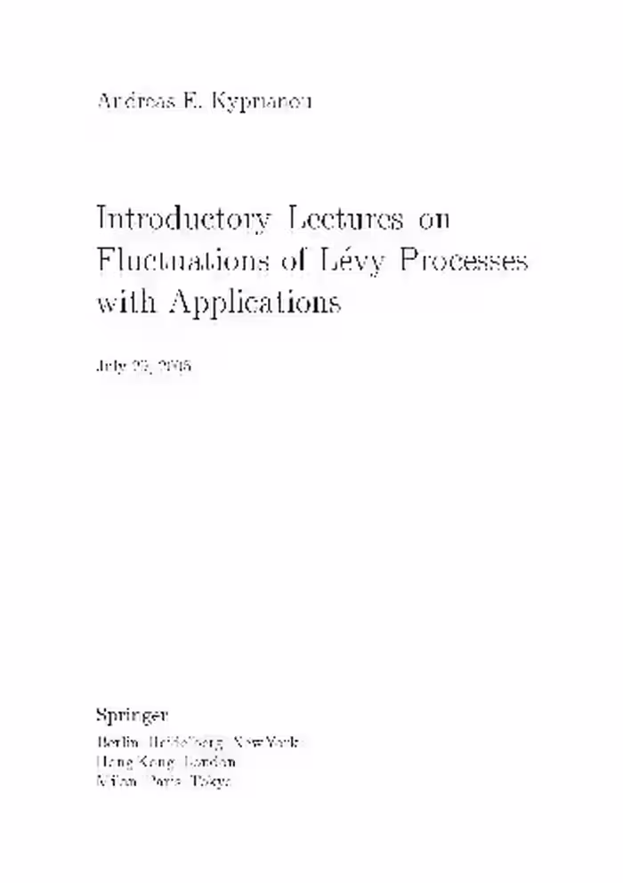 خرید و دانلود نسخه کامل کتاب Introductory Lectures On Fluctuations Of Levy Processes With Applications