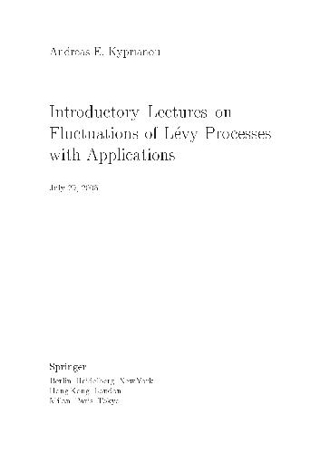 خرید و دانلود نسخه کامل کتاب Introductory Lectures On Fluctuations Of Levy Processes With Applications