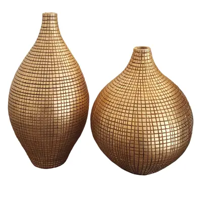 گلدان لیلپار طرح شطرنجی مدل HOA-1215 T