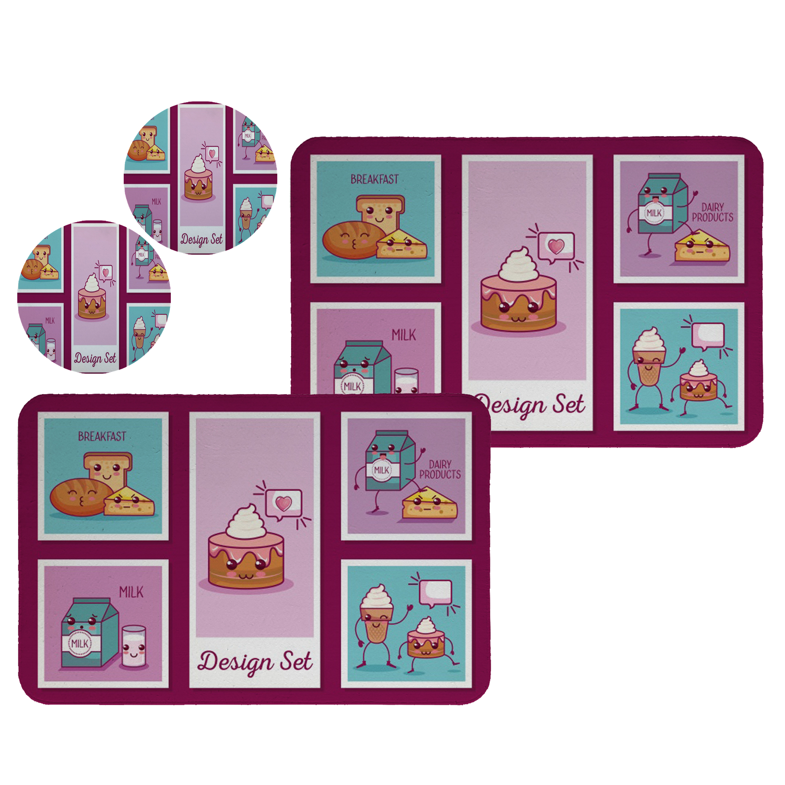 زیربشقابی طرح کیک کد 8245 مجموعه 2عددی به همراه زیرلیوانی