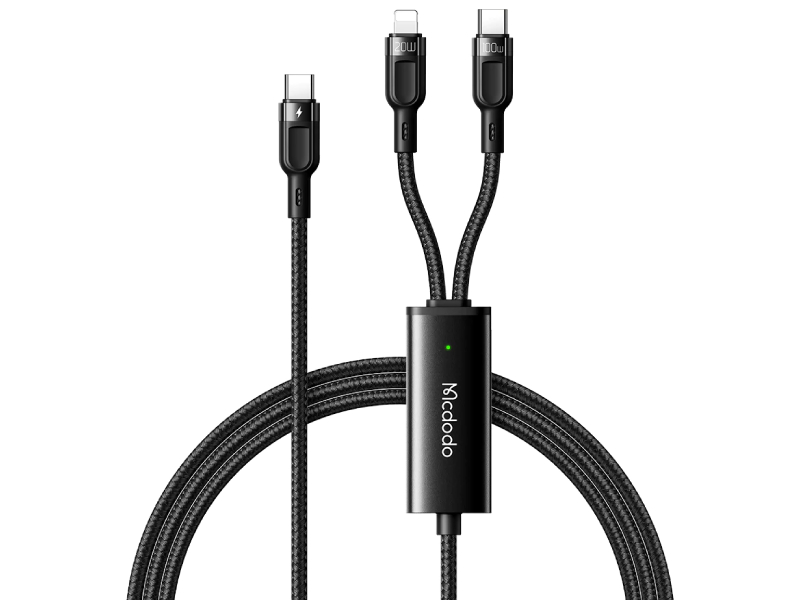 کابل شارژ سریع دو سر تایپ‌سی به لایتنینگ و تایپ‌‎سی مک دودو مدل CA-8780 به طول 1.2 متر