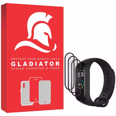 محافظ صفحه نمایش گلادیاتور مدل GWP3000 مناسب برای ساعت هوشمند شیائومی Mi Band 4 بسته سه عددی