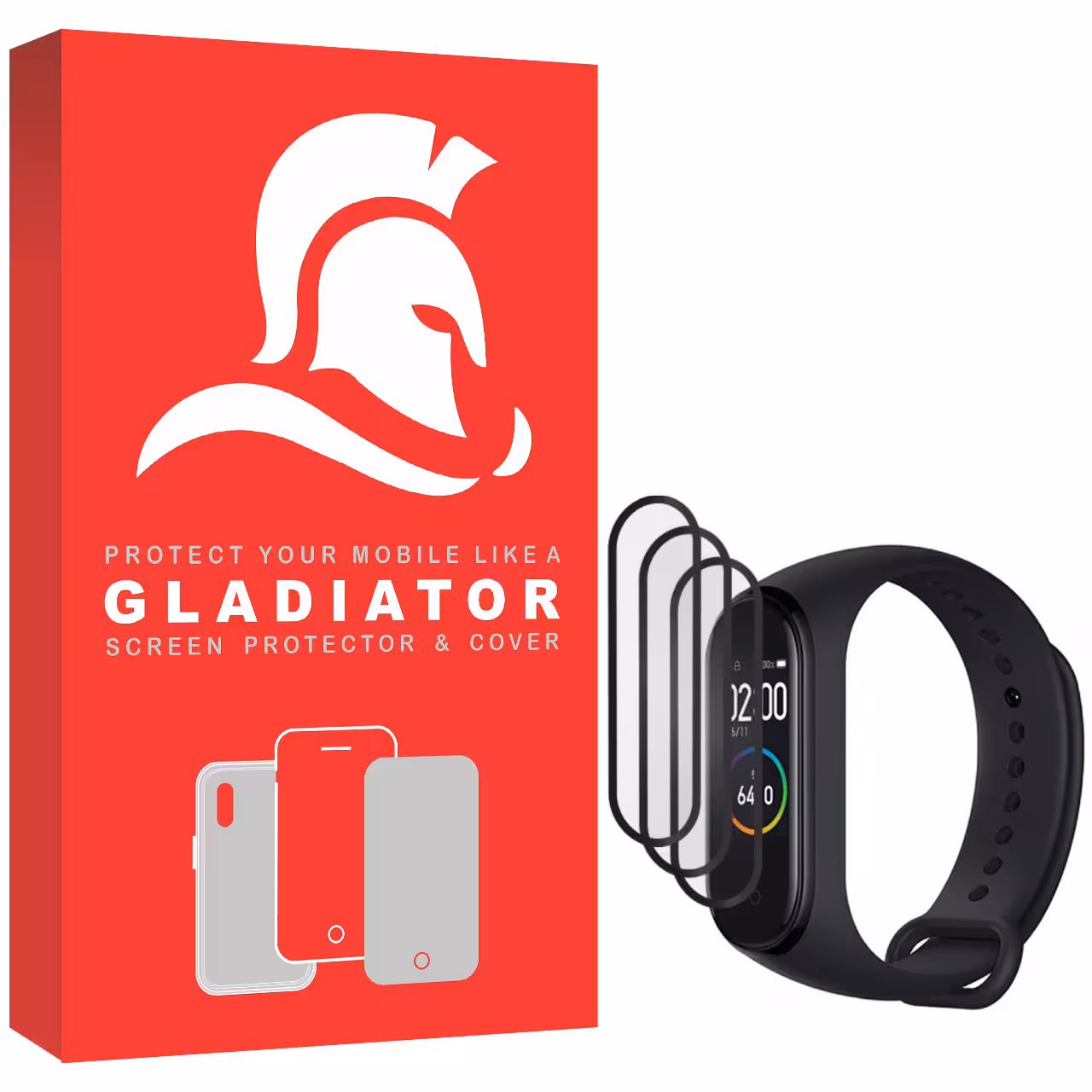 محافظ صفحه نمایش گلادیاتور مدل GWP3000 مناسب برای ساعت هوشمند شیائومی Mi Band 4 بسته سه عددی