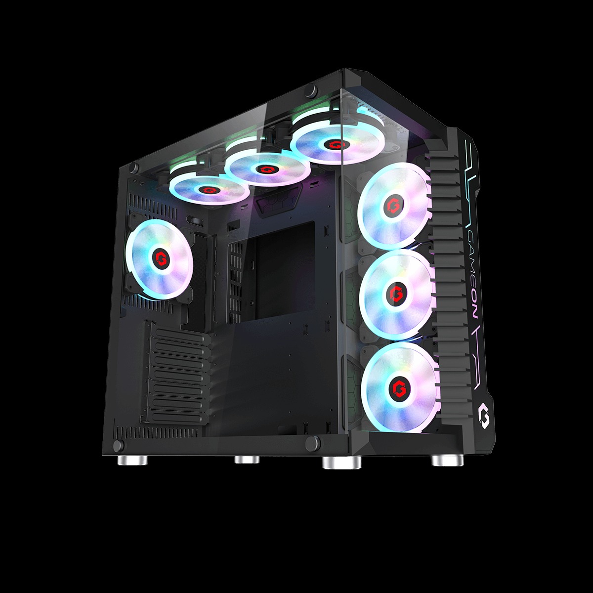 خرید کیس GAMEON Emperor Midnight III Series Mid Tower Gaming Case Black با بهترین قیمت