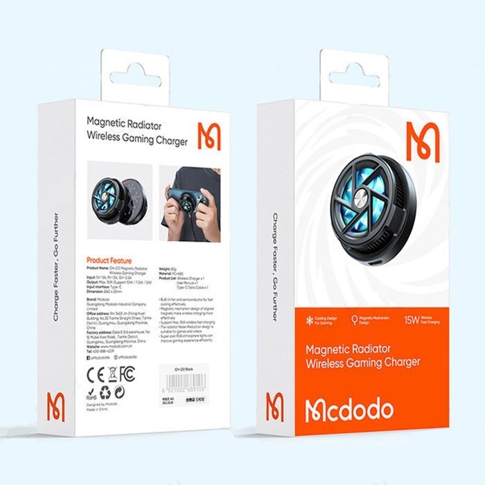خنک کننده مگنتی و شارژر بی سیم گوشی مک دودو مدل CH-212