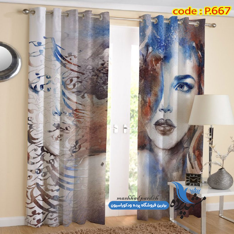 پرده پانچ چهره طرح خط نستعلیق کد p-667