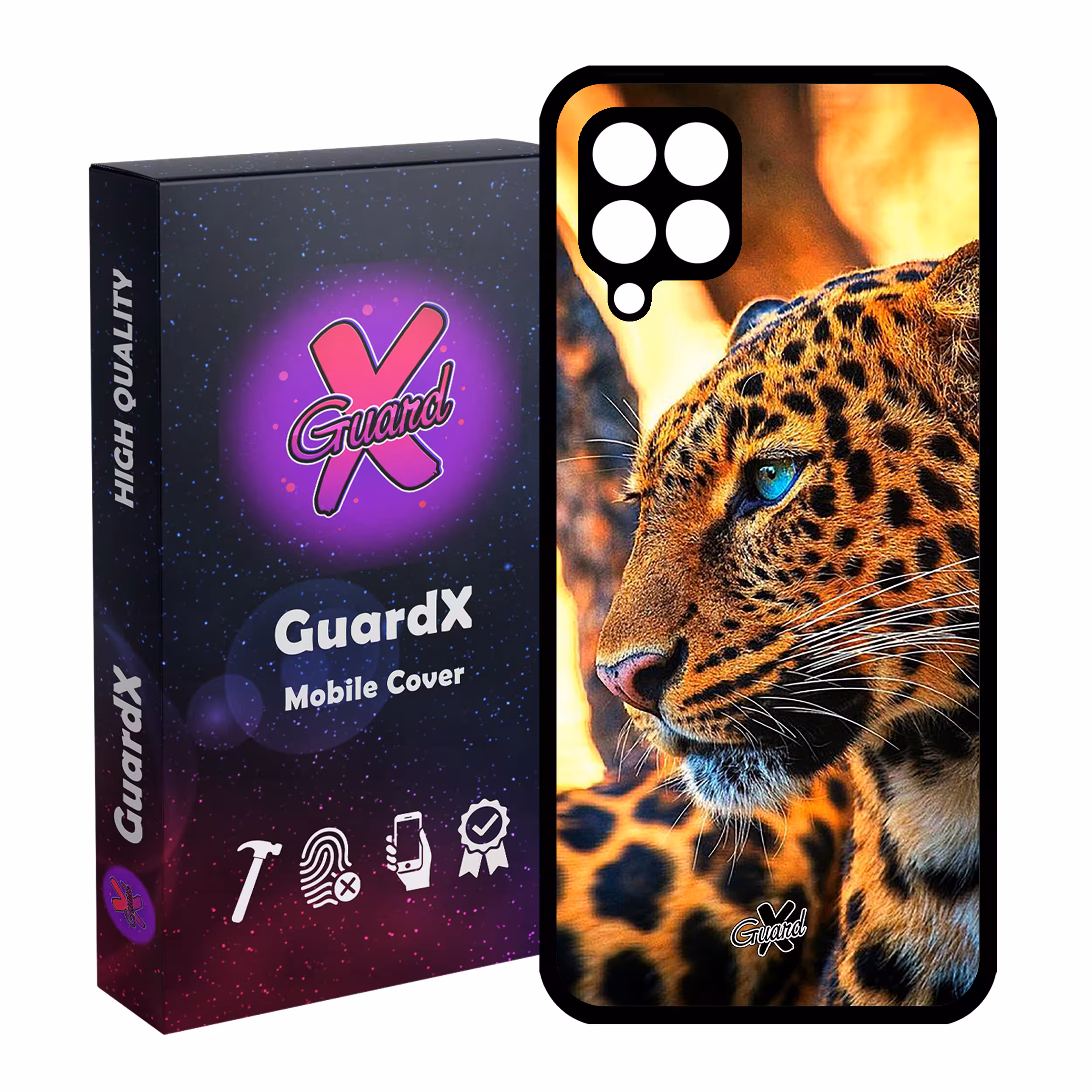 کاور گارد ایکس طرح پلنگ مدل Glass10237 مناسب برای گوشی موبایل سامسونگ Galaxy A12