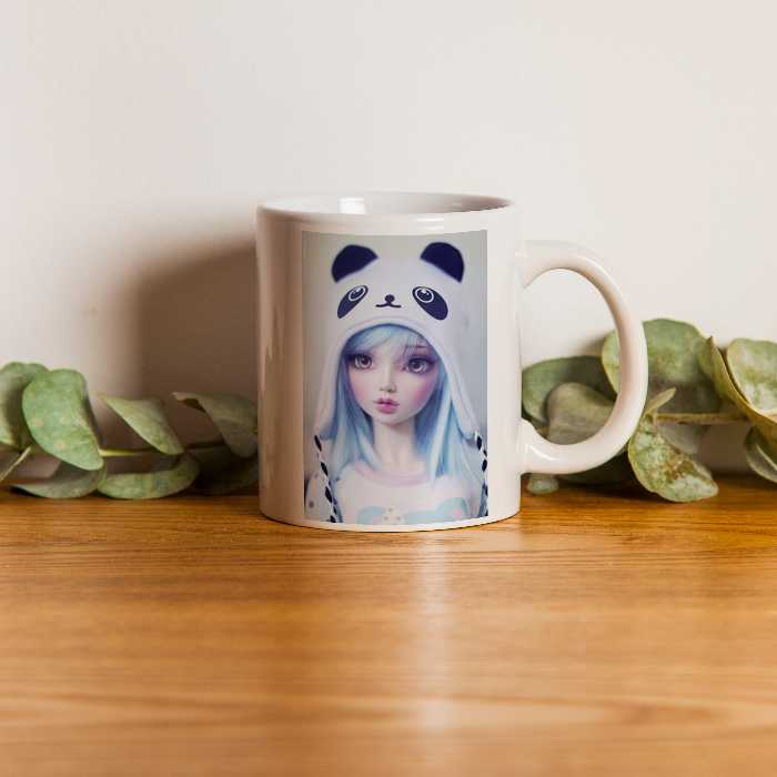 ماگ طرح دختره کلاه پاندایی 