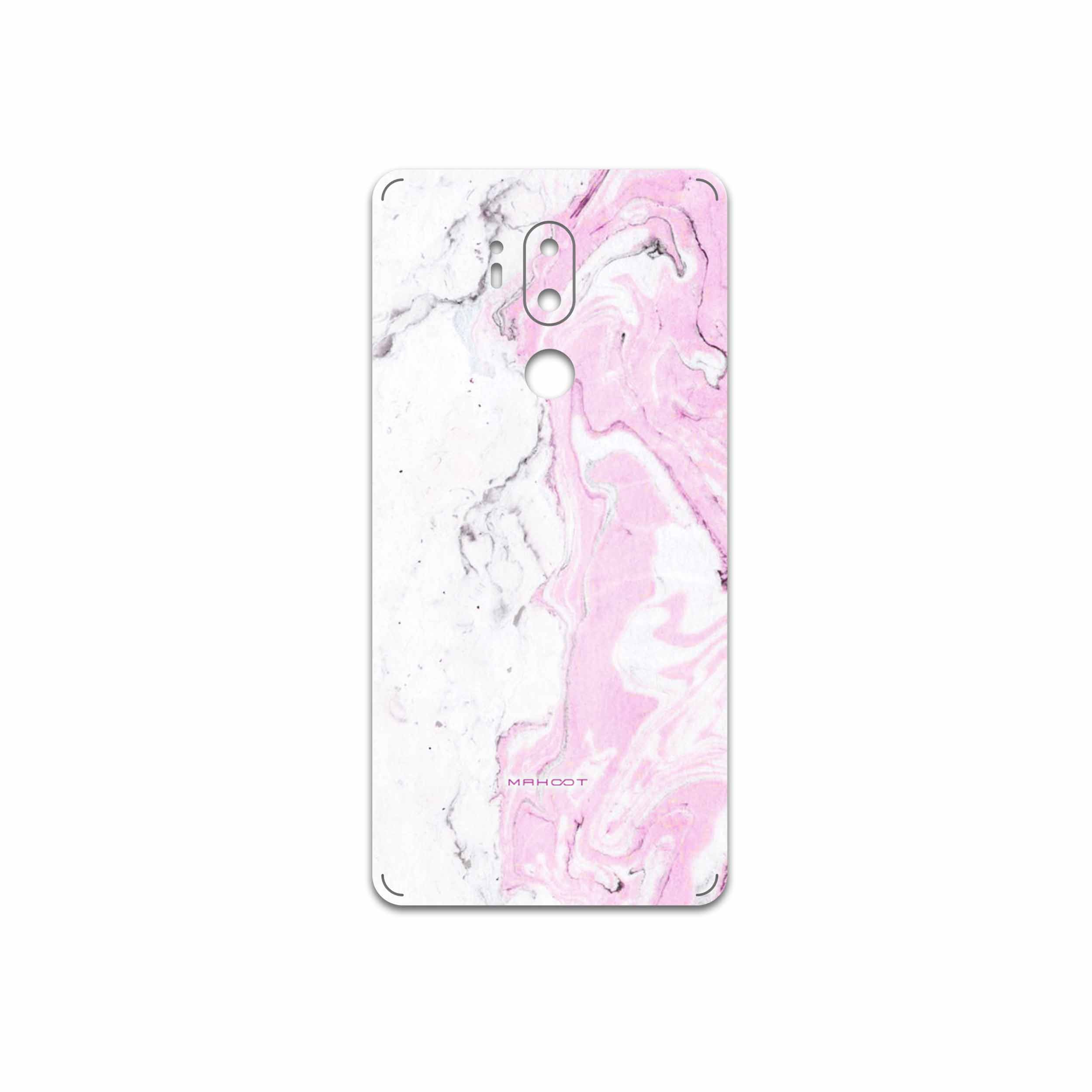 برچسب پوششی ماهوت مدل Blanco-Pink-Marble مناسب برای گوشی موبایل ال جی G7 PLUS THINQ