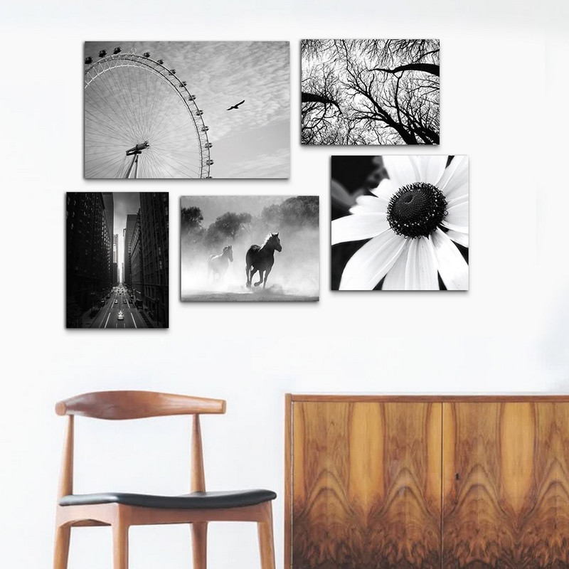 تابلو شاسی دنیای قابطرح دکوراتیو اداری و طبیعت مدل SH-1060 مجموعه 5 عددی | دنیای قاب