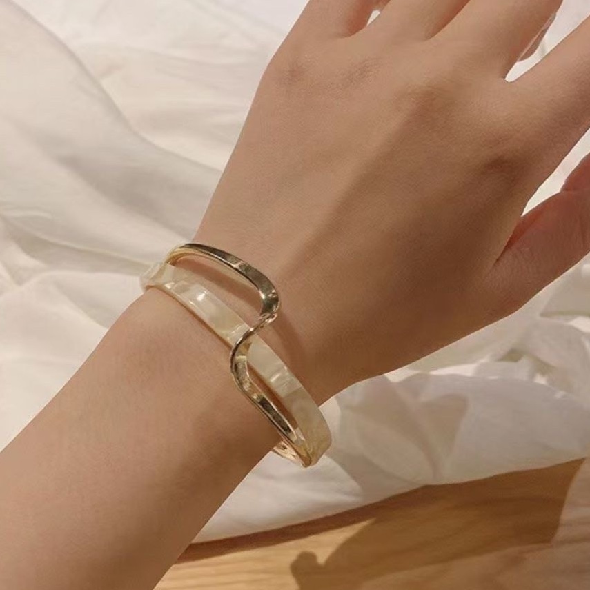 دستبند سنگی و استیل با آبکاری رادیوم