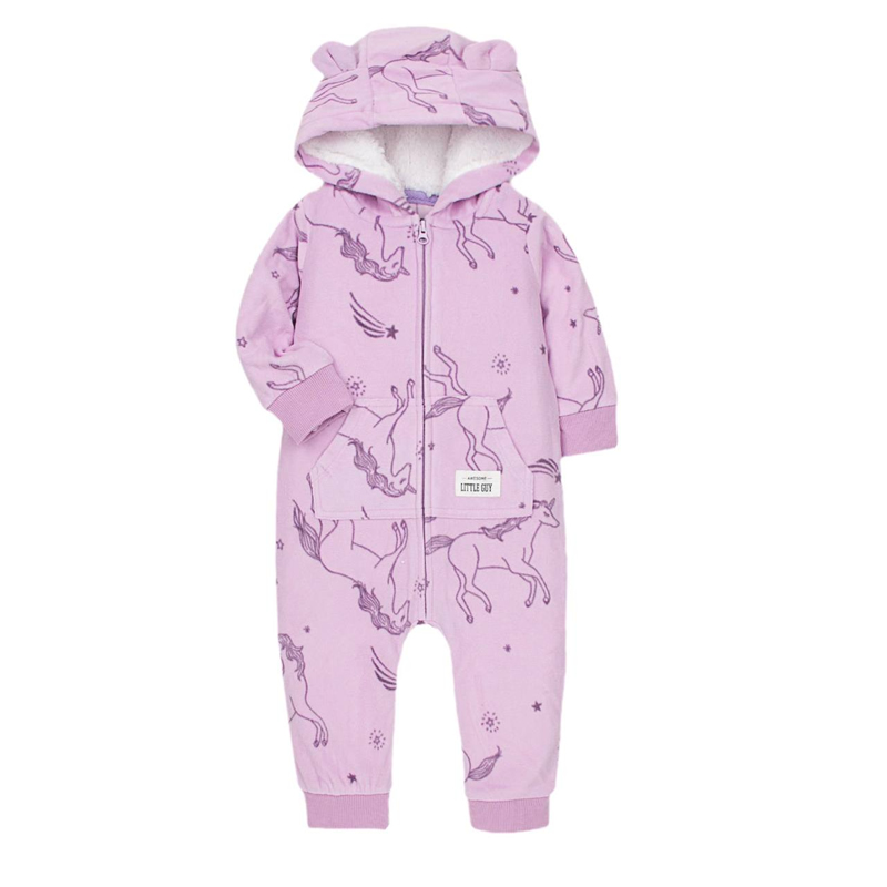 سرهمی فوتر کلاه دار بدون جوراب بچه گانه دخترانه طرح یونیکورن