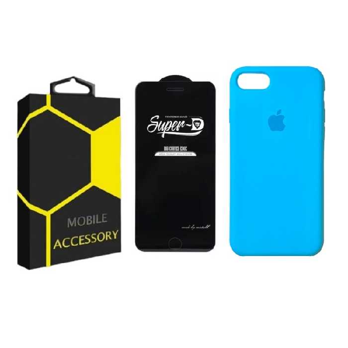 کاور مدل silicon مناسب برای گوشی موبایل اپل Iphone SE 2022 / SE 3 به همراه محافظ صفحه نمایش