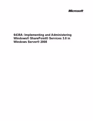 خرید و دانلود نسخه کامل کتاب 6438A: Implementing and Administering Windows® SharePoint® Services 3.0 in Windows Server® 2008