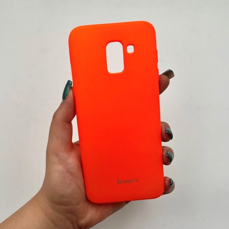 قاب گوشی (Galaxy J6 (J600 سامسونگ ژله ای نارنجی فسفری iPACKY کد 16241