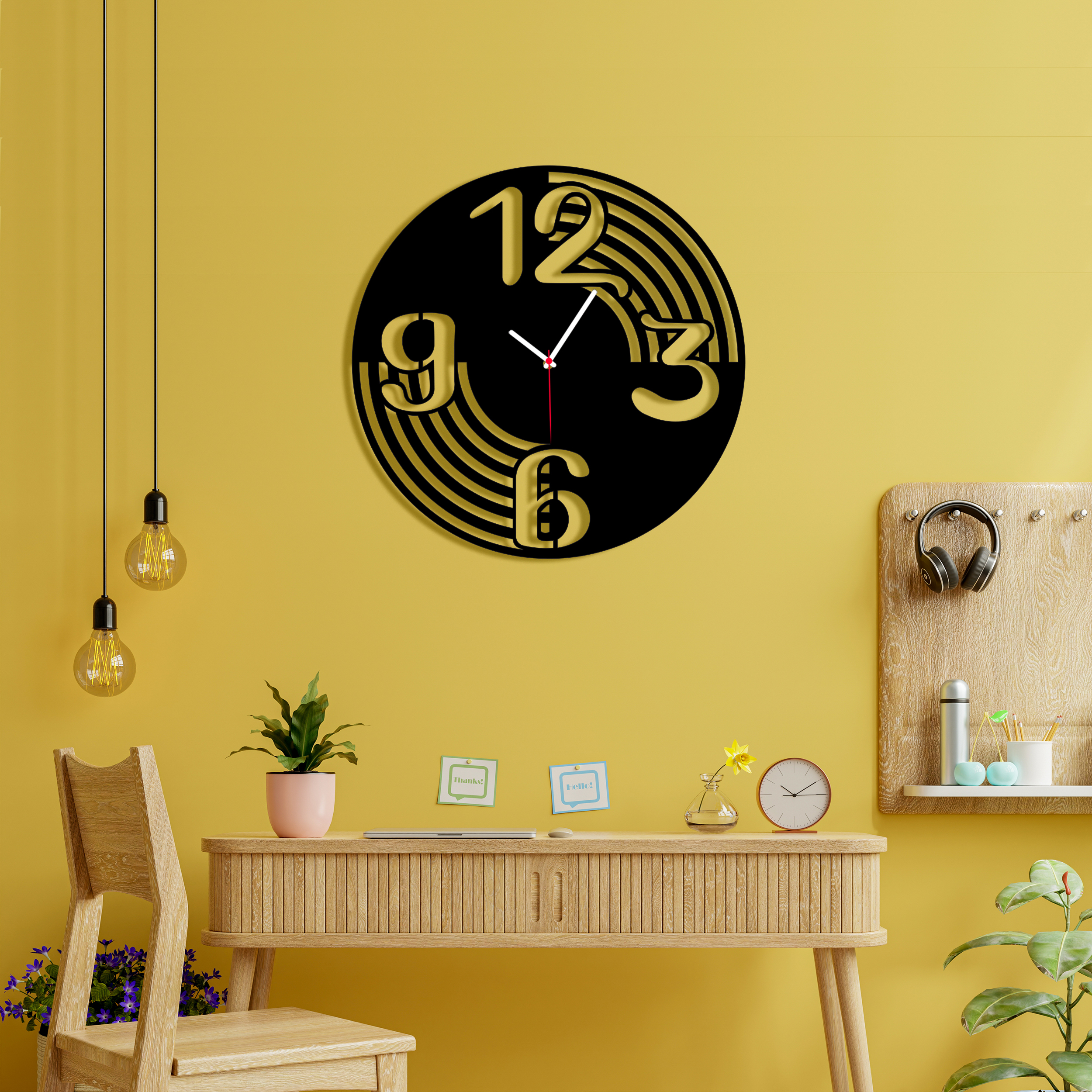 ساعت دیواری ماهوت مدل اعداد کد 012