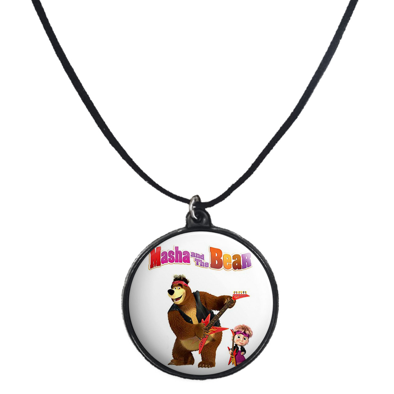 گردنبند پرمانه طرح ماشا ومیشا کد pmb.11828 مدل دو طرفه