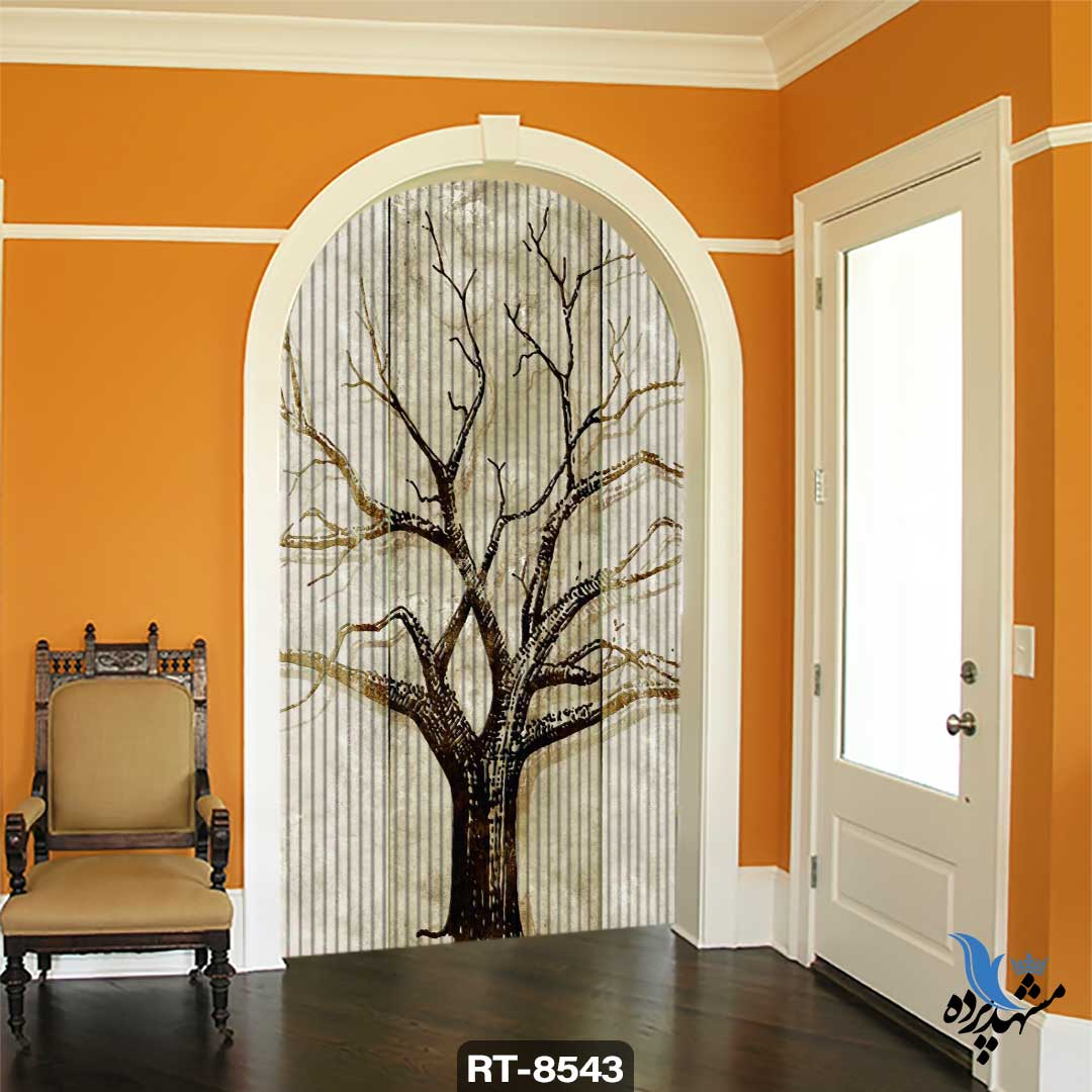 پرده شرشره تصویری طرح درخت بی برگ RT8543