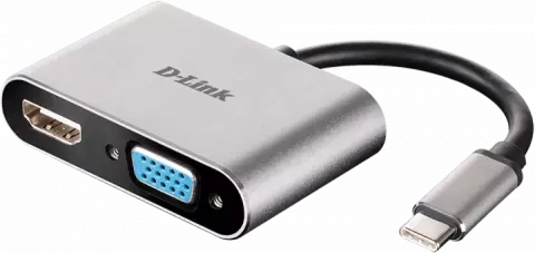 کابل تبدیل 11 سانتی متری USB TYPE-C به HDMI/VGA دی لینک مدل DUB-V210