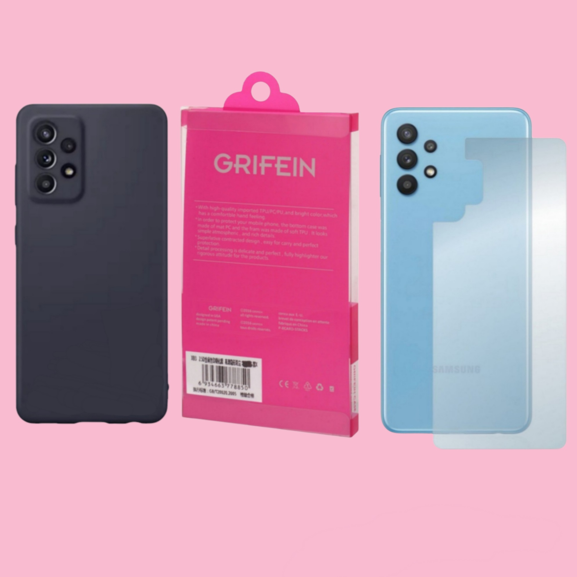 کاور گریفین مدل Nano Silicone مناسب برای گوشی موبایل سامسونگ Galaxy A23 به همراه محافظ پشت گوشی