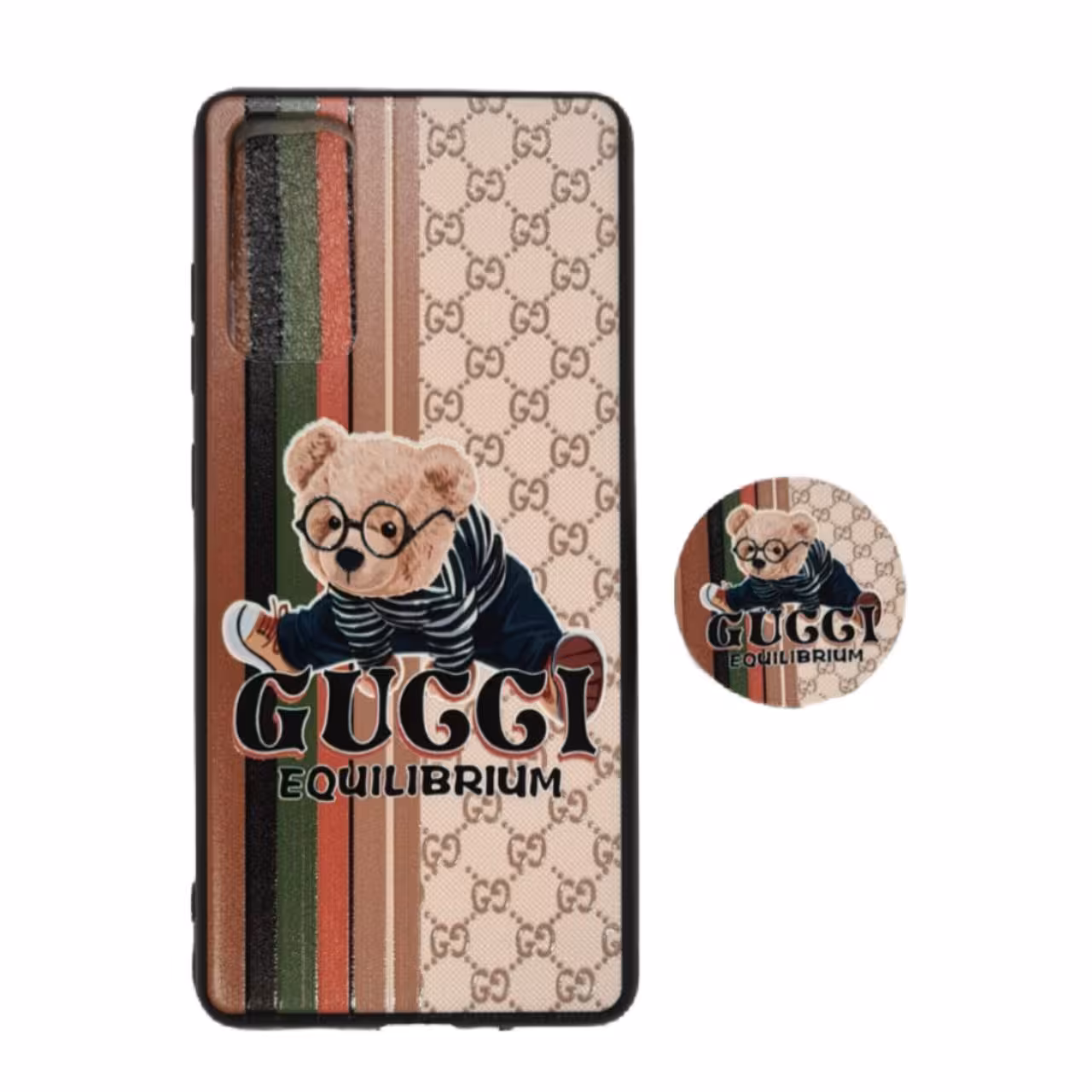 کاور طرح خرس کد 220 مناسب برای گوشی موبایل سامسونگ Galaxy S20 FE به همراه پاپ سوکت