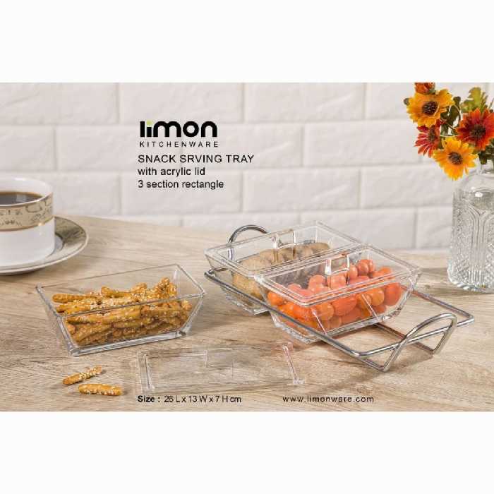 اردوخوری شیشه ای مستطیل 3خانه لیمون