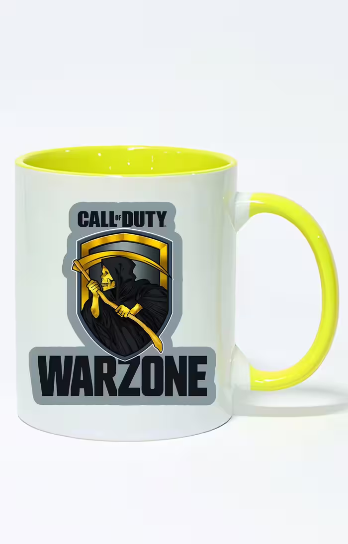 ماگ دسته و داخل رنگی طرح call of duty کد 3528