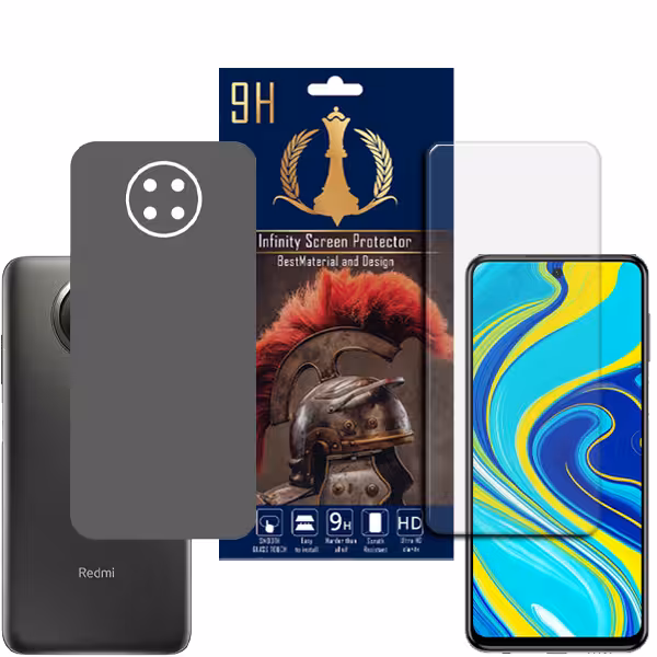 برچسب پوششی اینفینیتی مدل PRO MAX مناسب برای گوشی موبایل شیائومی REDMI NOTE 9 5G به همراه محافظ صفحه نمایش