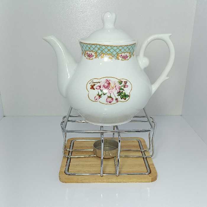 قوری گل سرخ . قوری دمنوش . قوری چای . کتری و قوری . قوری سرامیک ، چای خوری ، قهوه خوری ، صبحانه خوری،  پس کرایه