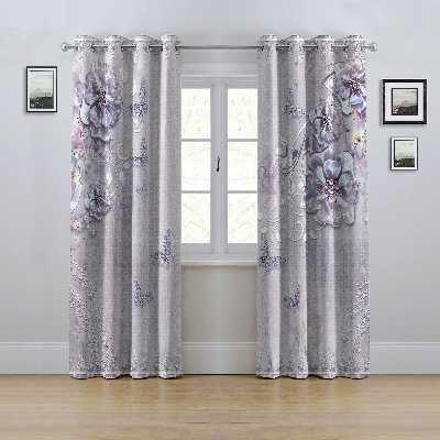 پرده مدل پانچی طرح گل سه بعدی سایز 280x145 سانتی متر