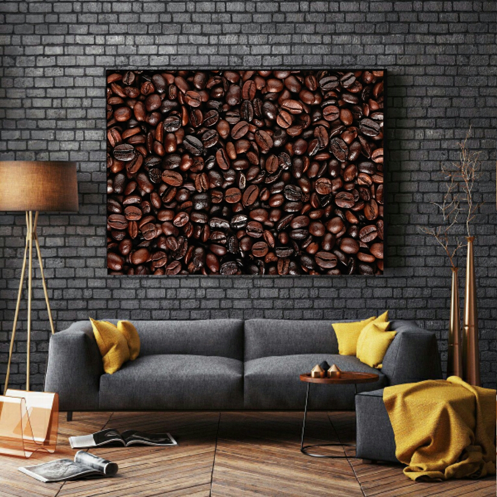 تابلو بوم طرح دانه های قهوه کدBH488