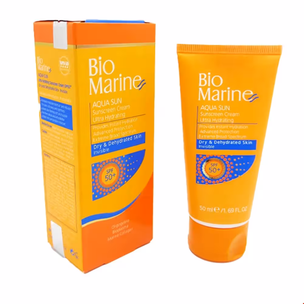 کرم ضد آفتاب SPF50 بی رنگ پوست خشک بایومارین 50میلی لیتری
